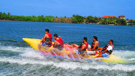 The banana boat is the longest running ride in water sports jump on the banana and let's have fu - Picture of Diyakawa Water Sports Centre, Bentota - Tripadvisor